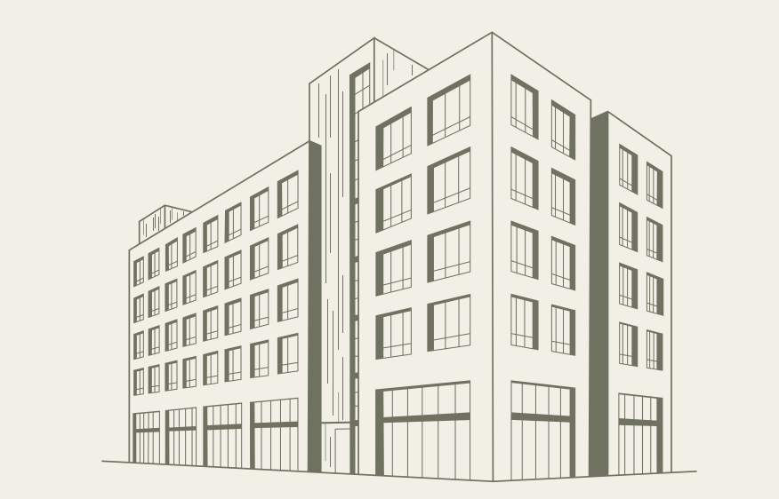Vasari building — line illustration